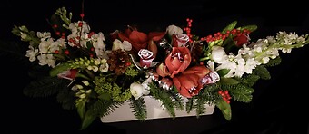 Holiday table long and low